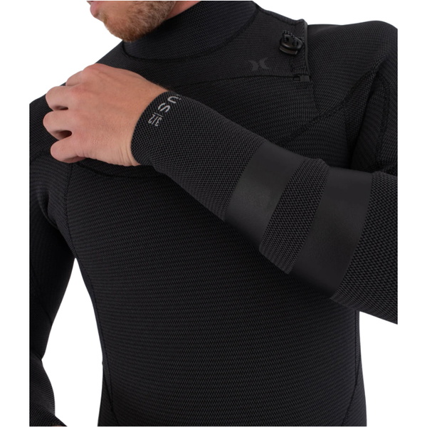 2025 Hurley Männer Plus 5/3mm Brustreißverschluss Neoprenanzug MFS0012504 - Black